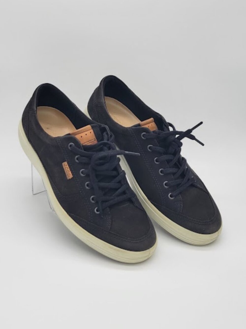 ECCO Soft 7 Men’s Black Leather Sneakers EU 45 US 11-11.5 Pre-Owned w/ Box GUC